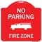 Signmission No Parking Fire Zone W/ Fire Truck Graphic Heavy-Gauge Aluminum Sign, 18" x 18", RW-1818-9951 A-DES-RW-1818-9951 - alternate 1